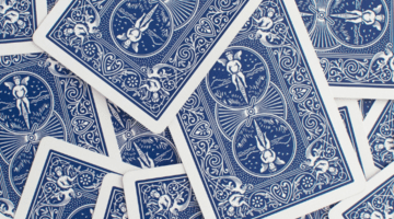 playing cards in a pile 