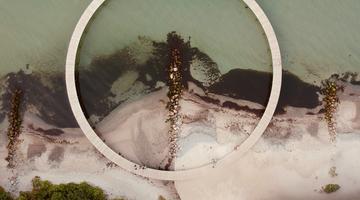 Arial view coastline