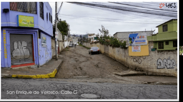 Image of a city street being presented on zoom.