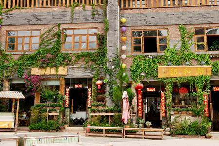 Building in China with green facade