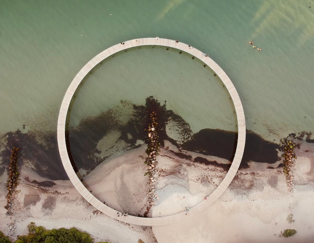 Arial view coastline