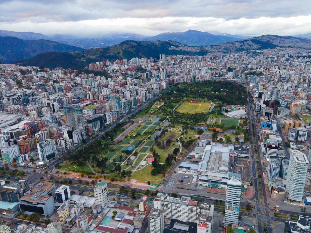 City of Quito with mountains in the background